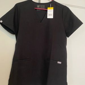 Figs Black Casma 3 pocket scrub top
